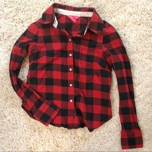 Plaid long sleeve button up